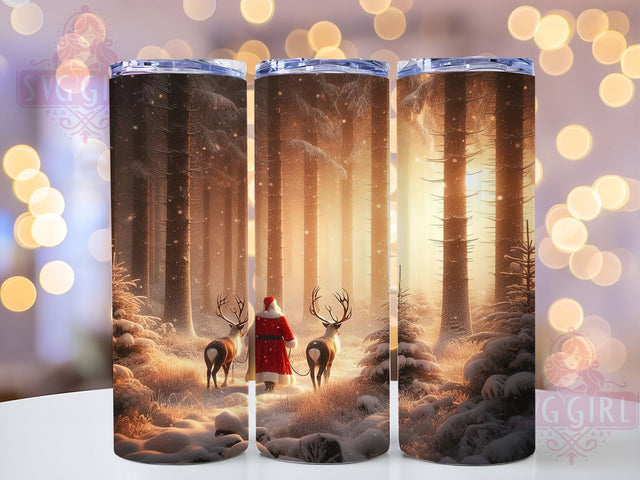 Santa And Reindeer Christmas Tumbler, Christmas Santa Art, Reindeer Tumbler, 20Oz Wrap Design, Holiday Sublimation, Santa And Reindeer, Festive Christmas Design Sublimation SvggirlplusArt 