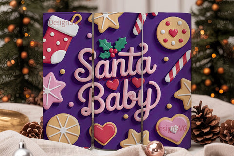 Santa Baby Christmas 20oz Tumbler Sublimation DesignSVG 