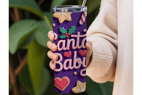 Santa Baby Christmas 20oz Tumbler Sublimation DesignSVG 