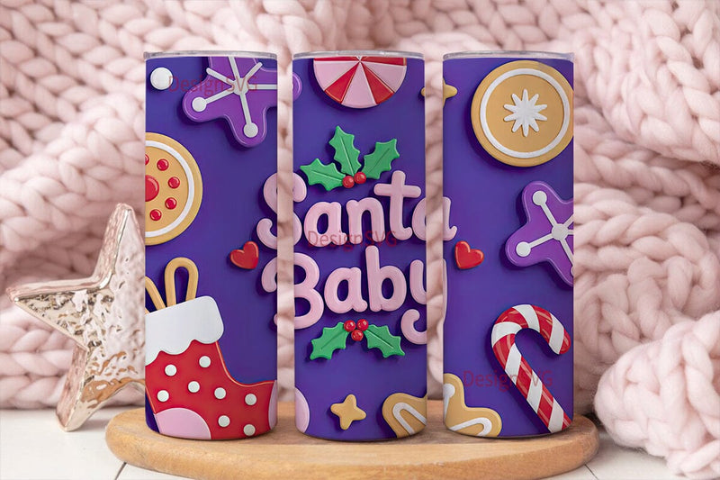 Santa Baby Christmas 20oz Tumbler Sublimation DesignSVG 