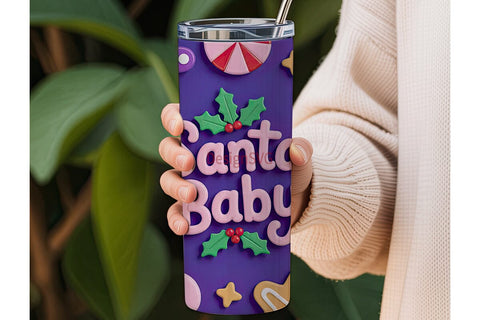 Santa Baby Christmas 20oz Tumbler Sublimation DesignSVG 