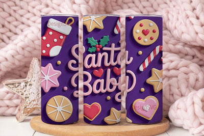 Santa Baby Christmas 20oz Tumbler Sublimation DesignSVG 