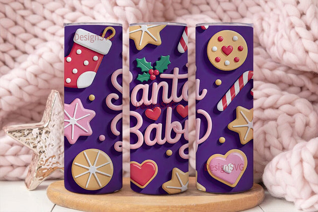 Santa Baby Christmas 20oz Tumbler Sublimation DesignSVG 