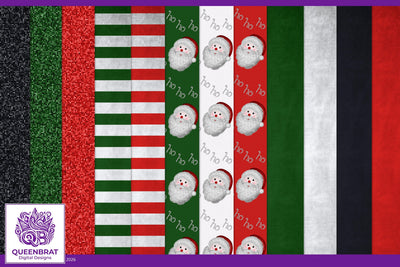 Santa Baby Papers Digital Pattern QueenBrat Digital Designs 