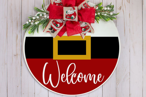 Santa Belt SVG | Christmas Round Sign Design | Welcome Sign SVG B Renee Design 