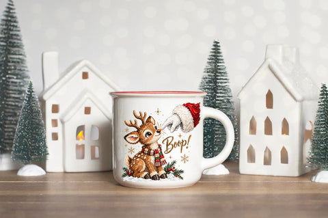 Santa Boop Reindeer PNG, Cute Christmas Reindeer Graphic Sublimation Pickled Thistle Creative 