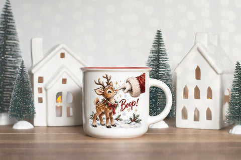 Santa Boop Reindeer PNG, Cute Christmas Reindeer Graphic Sublimation Pickled Thistle Creative 