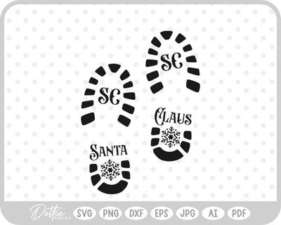 Santa Boot Print Christmas SVG DottieDigitals 