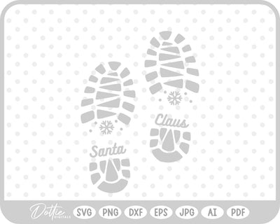 Santa Boot Print Christmas SVG DottieDigitals 