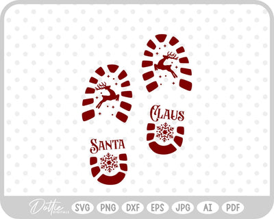 Santa Boot Print Christmas SVG DottieDigitals 