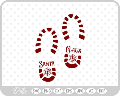 Santa Boot Print Christmas SVG DottieDigitals 