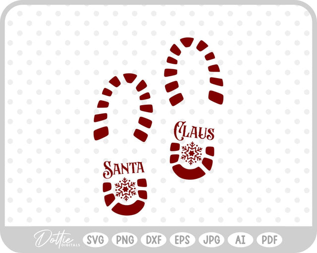 Santa Boot Print Christmas SVG DottieDigitals 