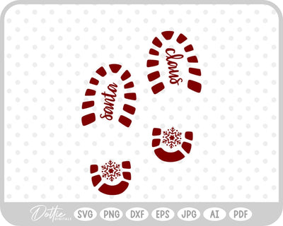Santa Boot Print Christmas SVG DottieDigitals 