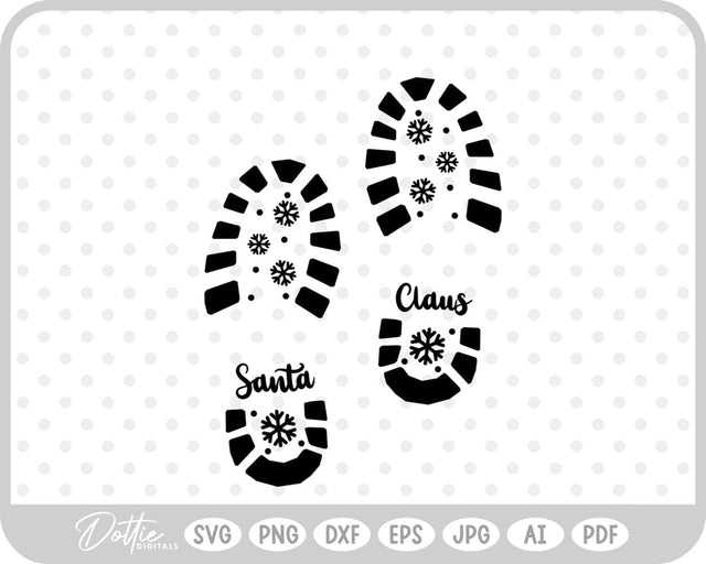 Santa Boot Print Christmas SVG DottieDigitals 