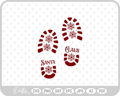 Santa Boot Print Christmas SVG DottieDigitals 