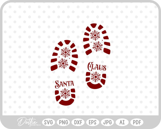 Santa Boot Print Christmas SVG DottieDigitals 
