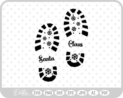 Santa Boot Print Christmas SVG DottieDigitals 