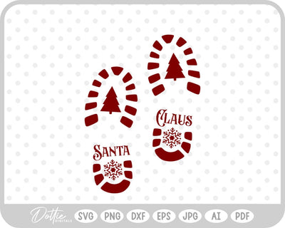 Santa Boot Prints Christmas SVG DottieDigitals 
