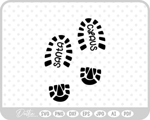 Santa Boot Prints Christmas SVG DottieDigitals 