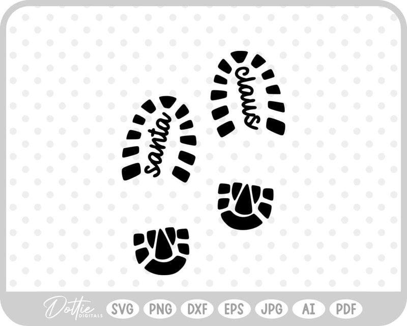Santa Boot Prints Christmas SVG DottieDigitals 