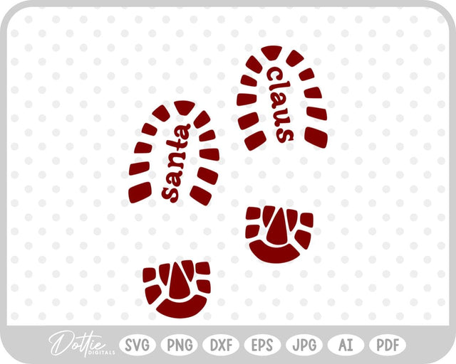 Santa Boot Prints Christmas SVG DottieDigitals 