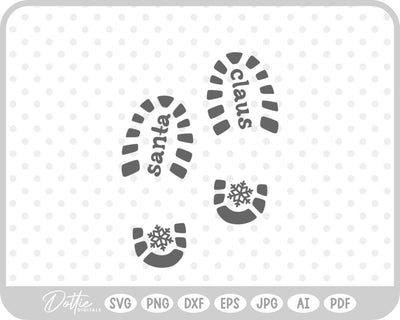 Santa Boot Prints Christmas SVG DottieDigitals 