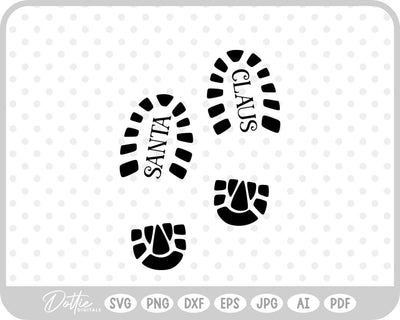 Santa Boot Prints Christmas SVG DottieDigitals 
