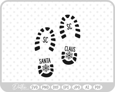 Santa Boot Prints Christmas SVG DottieDigitals 