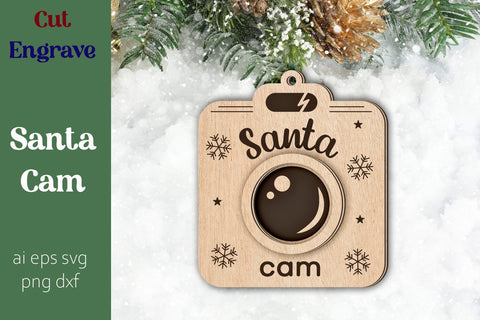 Santa cam svg, Christmas ornament Laser engraving SVG AnastasiyaArtDesign 