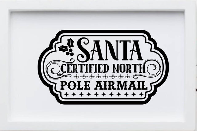 Santa certified north pole airmail SVG Angelina750 