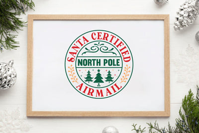 Santa certified north pole airmail SVG Angelina750 