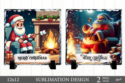 Santa Christmas Slate PNG. Smores, Marshmallow PNG Sublimation Olga Terlyanskaya 