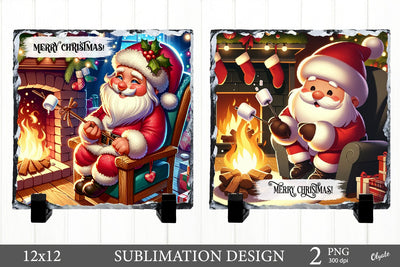 Santa Christmas Slate Printable. Smores, Marshmallow PNG Sublimation Olga Terlyanskaya 