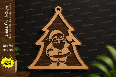 Santa Christmas Tree Laser Cut SVG Design SVG Regulrcrative 