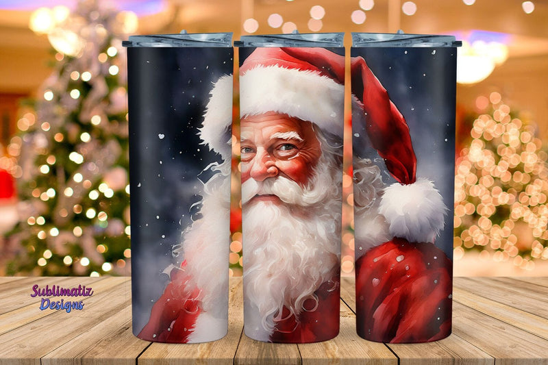 Santa Christmas Tumbler Sublimation Wrap | 20 oz Skinny Tumbler Wrap Sublimation Christmas Design Sublimation Sublimatiz Designs 