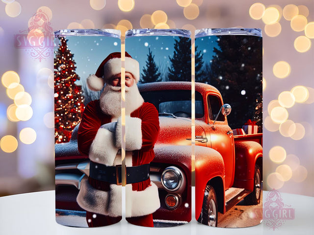 Santa Christmas Tumbler Wrap, Santa Claus Sublimation Design, 20oz Skinny Cute Santa Claus Tumbler PNG Straight Tapered, Digital Download Sublimation SvggirlplusArt 