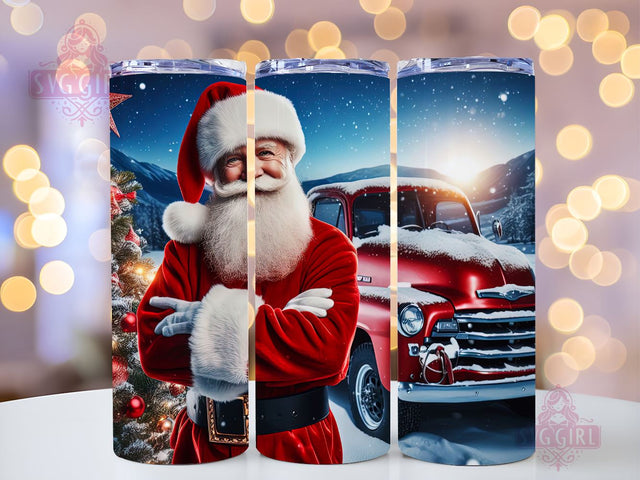 Santa Christmas Tumbler Wrap, Santa Claus Sublimation Design, 20oz Skinny Cute Santa Claus Tumbler PNG Straight Tapered, Digital Download Sublimation SvggirlplusArt 
