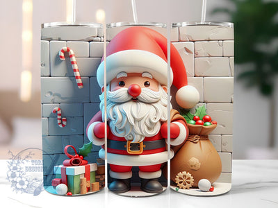 Santa Christmas Tumbler Wrap, Santa Claus Sublimation Design, 20oz Skinny Cute Santa Claus Tumbler PNG Straight Tapered, Digital Download Sublimation ToriDesigns 
