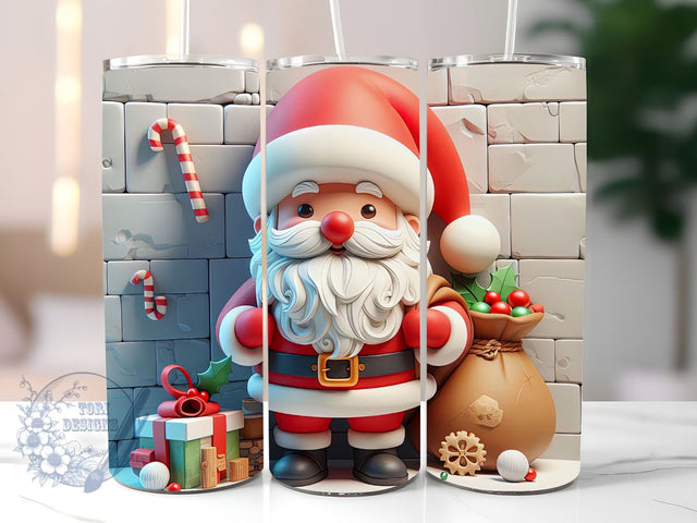 Santa Christmas Tumbler Wrap, Santa Claus Sublimation Design, 20oz Skinny Cute Santa Claus Tumbler PNG Straight Tapered, Digital Download Sublimation ToriDesigns 