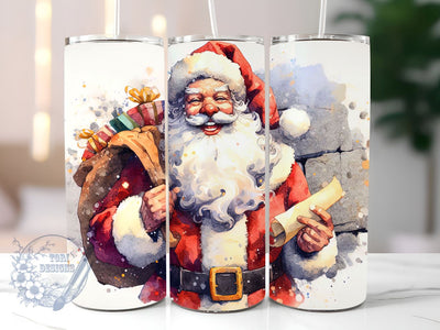 Santa Christmas Tumbler Wrap, Santa Claus Sublimation Design, 20oz Skinny Cute Santa Claus Tumbler PNG Straight Tapered, Digital Download Sublimation ToriDesigns 