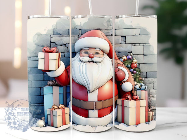 Santa Christmas Tumbler Wrap, Santa Claus Sublimation Design, 20oz Skinny Cute Santa Claus Tumbler PNG Straight Tapered, Digital Download Sublimation ToriDesigns 