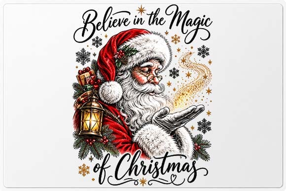 Santa Claus Believe in the Magic of Christmas PNG SVG BillahCrafts 