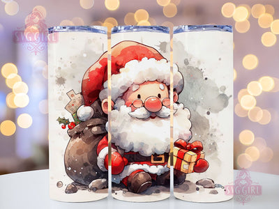 Santa Claus Christmas 20 oz Skinny Tumbler Sublimation Design, Santa Claus Straight Tumbler Wrap, Instant Digital Download PNG Sublimation SvggirlplusArt 