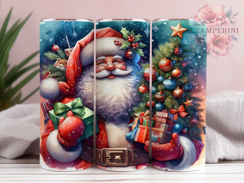 Santa Claus Christmas 20oz Tumbler Wrap PNG, Christmas Santa Tumbler PNG Sublimation Design, Straight & Tapered Tumbler Wrap, Instant Digital Download Sublimation Li Zamperini 