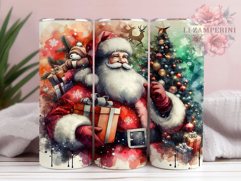 Santa Claus Christmas 20oz Tumbler Wrap PNG, Santa Christmas Tumbler PNG Sublimation Design, Straight & Tapered Tumbler Wrap, Instant Digital Download Sublimation Li Zamperini 