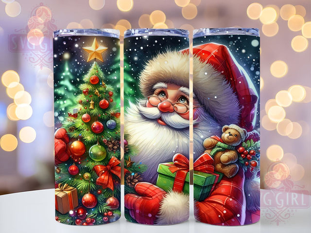 Santa Claus Christmas 20oz Tumbler Wrap Sublimation Design, Straight Tapered Tumbler Wrap, Christmas Santa Tumbler Png, Instant Digital Download Sublimation SvggirlplusArt 