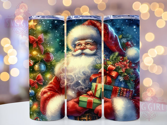 Santa Claus Christmas 20oz Tumbler Wrap Sublimation Design, Straight Tapered Tumbler Wrap, Christmas Santa Tumbler Png, Instant Digital Download Sublimation SvggirlplusArt 