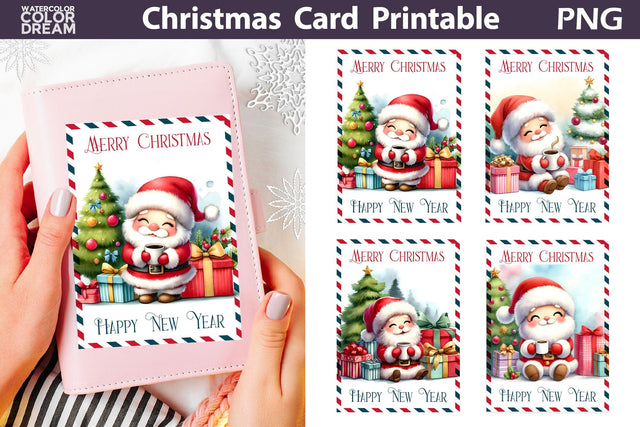 Santa Claus Christmas Card Sublimation WatercolorColorDream 