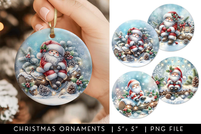 Santa Claus Christmas Ornament Sublimation Bundle Sublimation BijouBay 