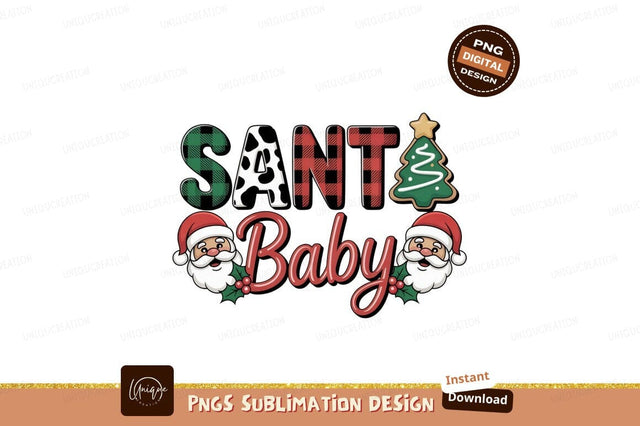 Santa Claus Christmas Tree Baby image Sublimation Designangry 